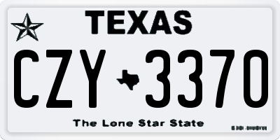 TX license plate CZY3370