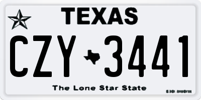 TX license plate CZY3441