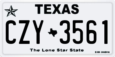 TX license plate CZY3561