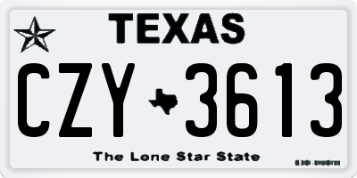 TX license plate CZY3613