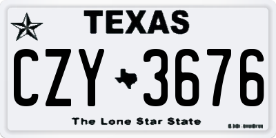 TX license plate CZY3676