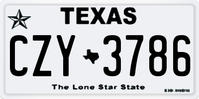 TX license plate CZY3786