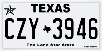 TX license plate CZY3946