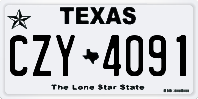 TX license plate CZY4091