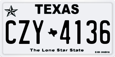 TX license plate CZY4136