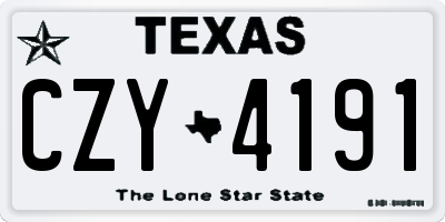 TX license plate CZY4191