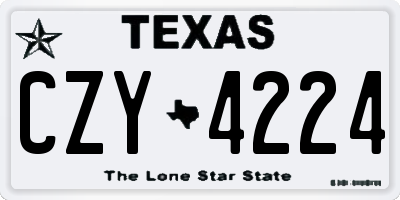 TX license plate CZY4224