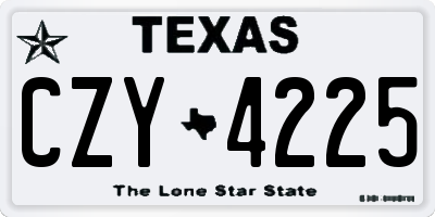 TX license plate CZY4225