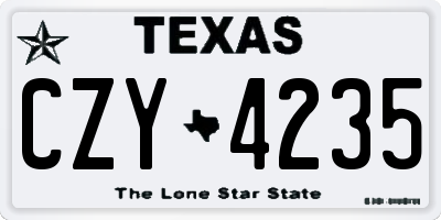 TX license plate CZY4235