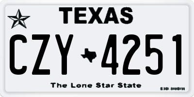 TX license plate CZY4251