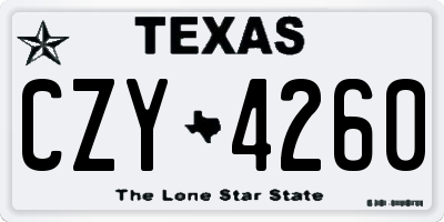 TX license plate CZY4260