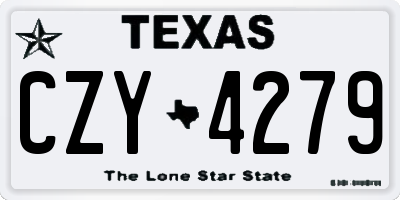 TX license plate CZY4279