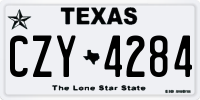 TX license plate CZY4284