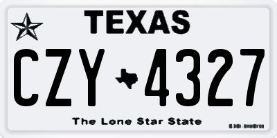TX license plate CZY4327