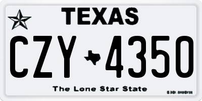 TX license plate CZY4350