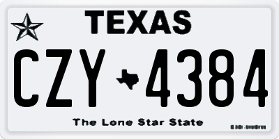 TX license plate CZY4384