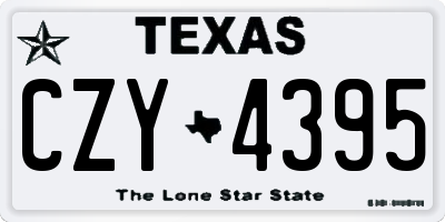 TX license plate CZY4395