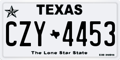 TX license plate CZY4453