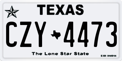 TX license plate CZY4473