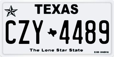 TX license plate CZY4489