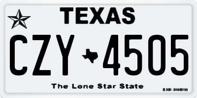 TX license plate CZY4505