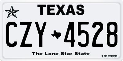 TX license plate CZY4528