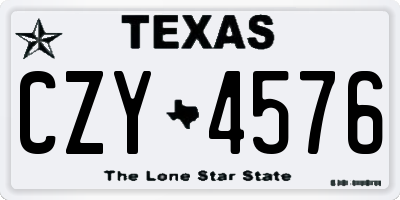 TX license plate CZY4576