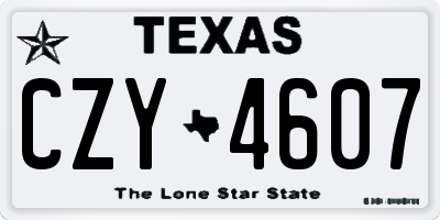 TX license plate CZY4607