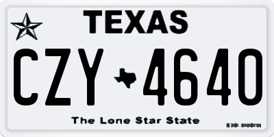 TX license plate CZY4640