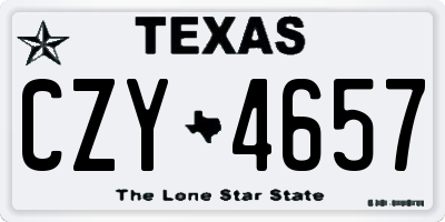 TX license plate CZY4657