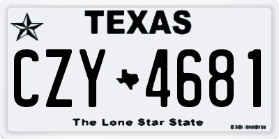 TX license plate CZY4681