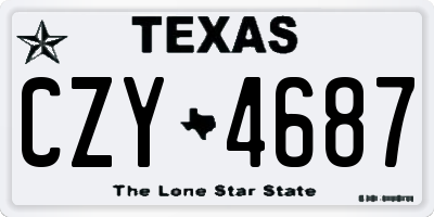 TX license plate CZY4687