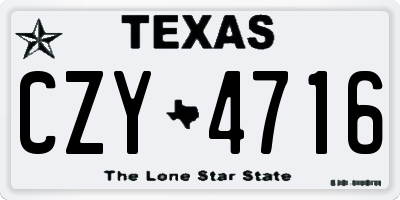 TX license plate CZY4716