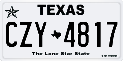 TX license plate CZY4817
