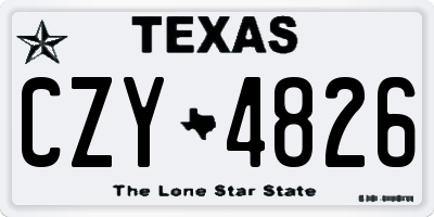 TX license plate CZY4826