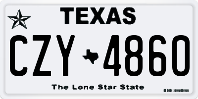 TX license plate CZY4860