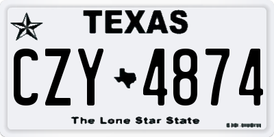 TX license plate CZY4874