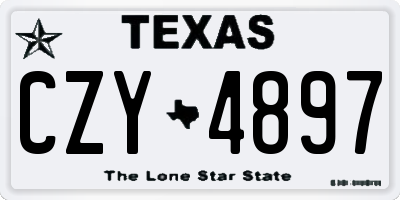 TX license plate CZY4897