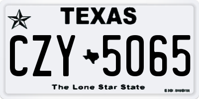 TX license plate CZY5065