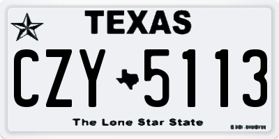 TX license plate CZY5113