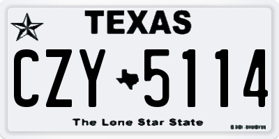 TX license plate CZY5114