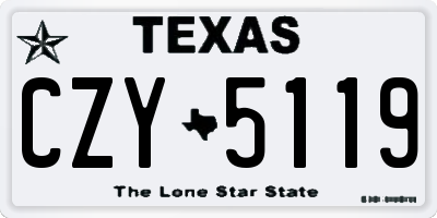 TX license plate CZY5119