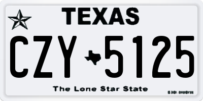 TX license plate CZY5125