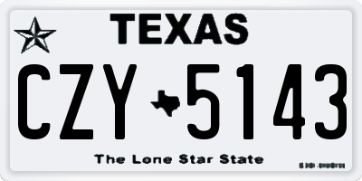 TX license plate CZY5143