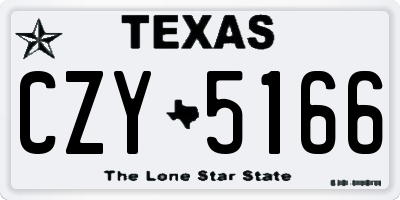 TX license plate CZY5166