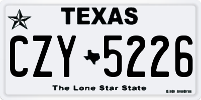 TX license plate CZY5226