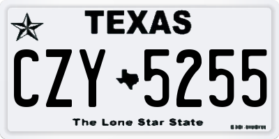TX license plate CZY5255