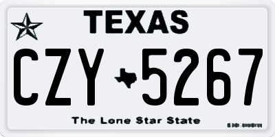 TX license plate CZY5267