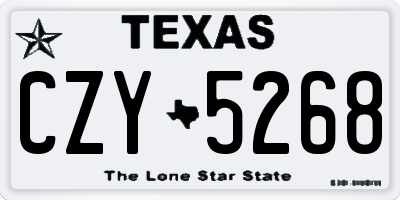 TX license plate CZY5268
