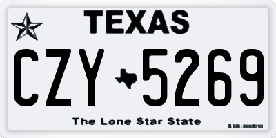 TX license plate CZY5269